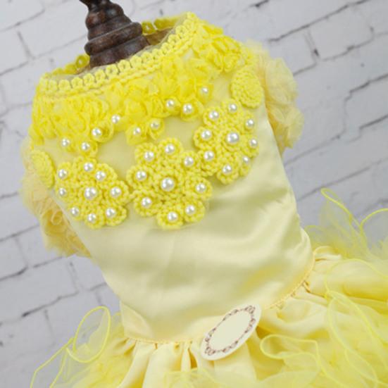 Yousheng Pet Wedding Dress Eye-catching Wear Resistant Polyester Teddy Dog Lace Style Wedding Dress Pet Apparel for Outdoor
