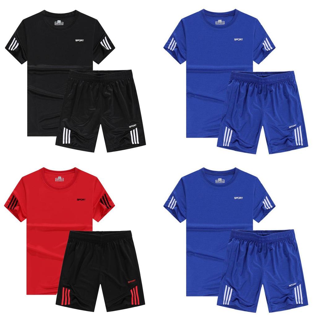 Stylish Quick-drying Men Women Sports Suit With Breathable T-shirt And Shorts Set
