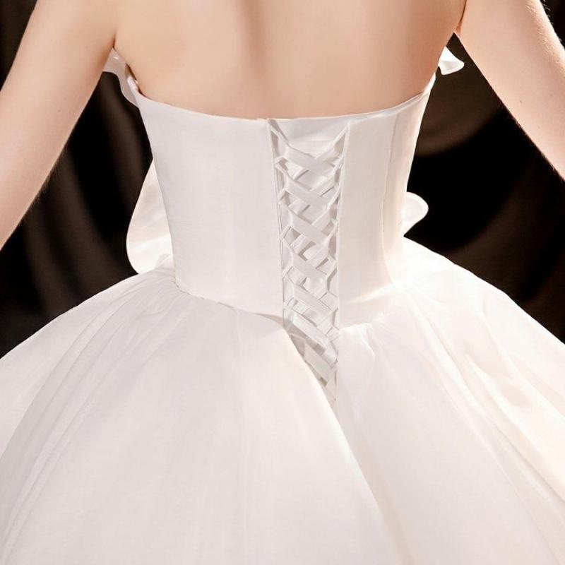 New Strapless French Wedding Dress | Romantic Floral Applique Bridal Gown | Elegant A-Line Floor Length Dress | Trendy Couture Bride Dress