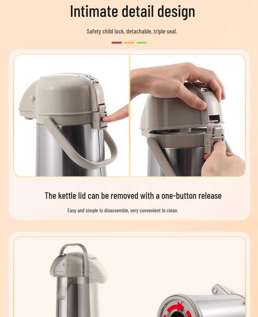 Jiate GINT Stainless Steel Lever Thermos - Large Capacity Office & Game Room Water Bottle