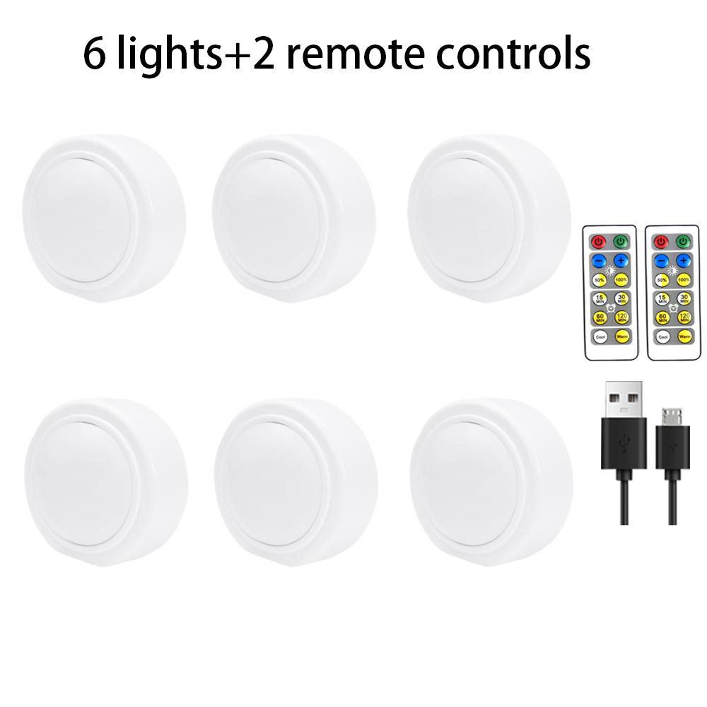 3 Color Puck Light Remote Rechargeable Atmosphere Holiday Lighting LED Cabinet Kitchen Dimming Color Magnetic Night Light