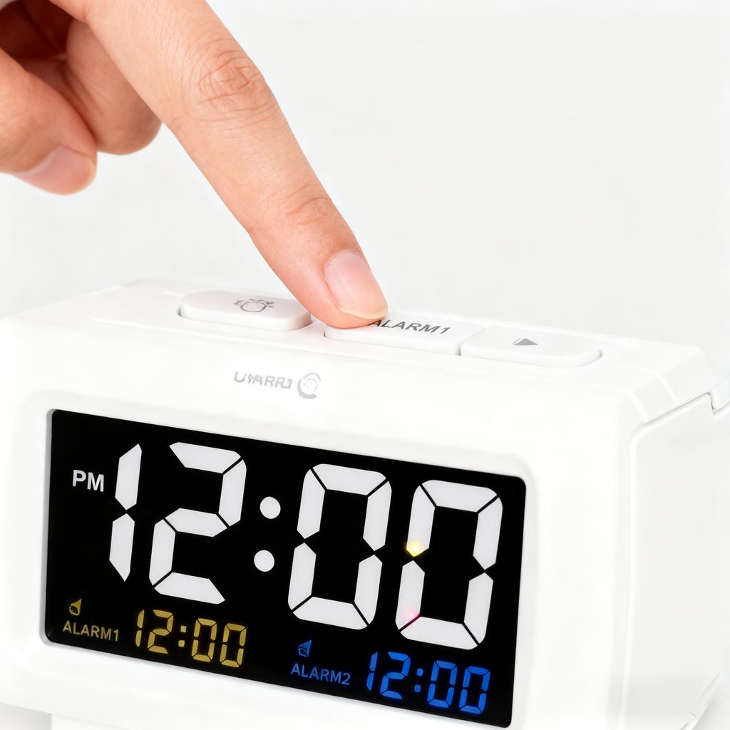 Two Alarm Led Digital Clock with 5 Minutes Snooze Model Screen Brightness Adjustable Desktop Electronic Clock Children Room
