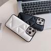 Suitable for iPhone15 mobile phone case 13Pro three-dimensional geometric prismatic solid color leather case 14plus all-inclusive anti-drop