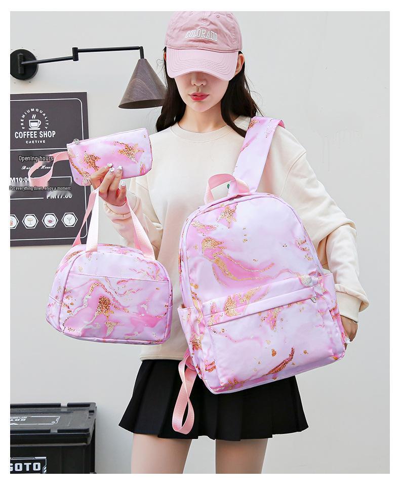 KPOP Dämonenjägerin Girlgroup Rucksack, Brotdose & Federmäppchen Set - Anime Schultasche & Bento Box Kombi