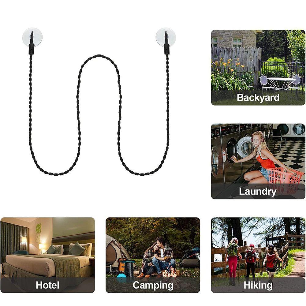 Anti Slip Elastic Clothesline Suction Cup Elastic Rope Travel Clothesline  Hotel