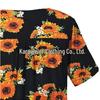 Women Casual Summer Floral Print Short Sleeve Henry Shirt