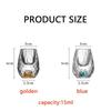 6pcs 15ml Luxury Crystal Glass Whisky Sake Shochu Bar Liqueur Gold Foil Glass Drinkware Set Hard Liquor Wine Glass Tea Cup Gifts