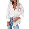 Womens Casual V Neck Long Sleeve Button Corduroy95%polye Casual Blouse Coat Tops