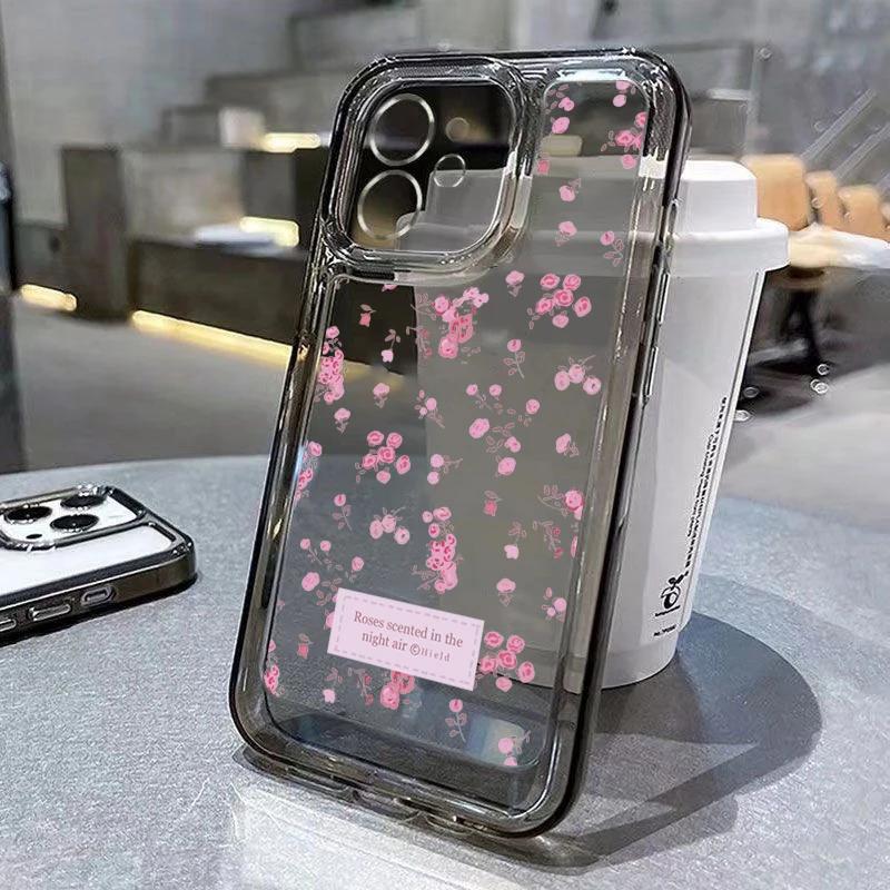 Korean Cute Flower Soft Silicone Phone Case ForIPhone 17 16 16E 15 14 13 12 11 Pro Max XS X 7 8 PlusTransparent Shockproof Cover