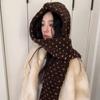 Windproof Winter Polka Dot Scarf Hat Thickened Plush Beanies Balaclava Pullover Hats  Autumn
