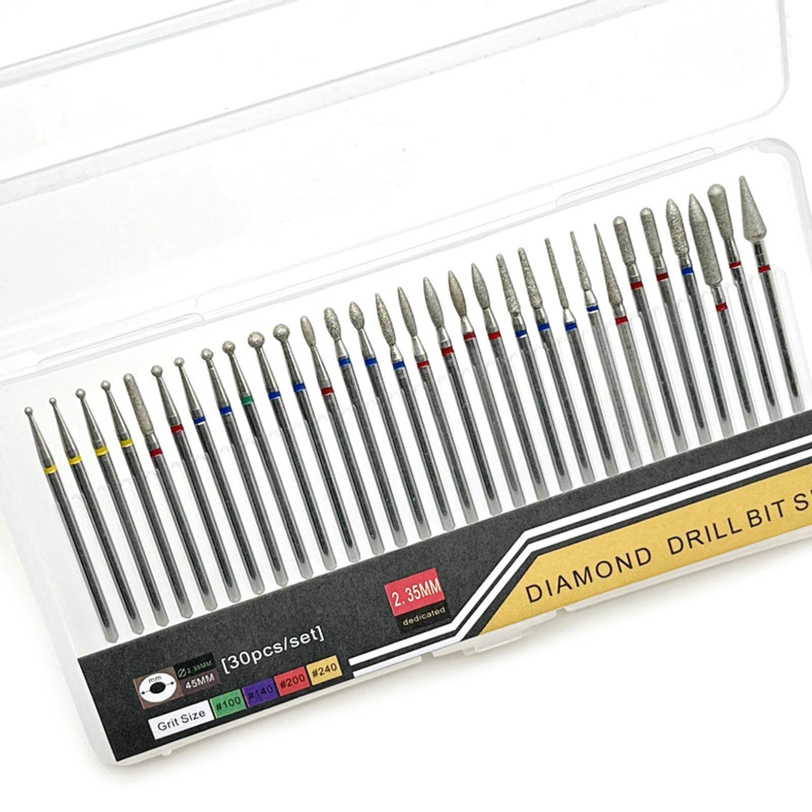 

30 шт./набор профессиональных фрезерных электрических вращающихся маникюрных машинок, аксессуары, алмазные фрезы для ногтей, набор инструментов для ногтей A