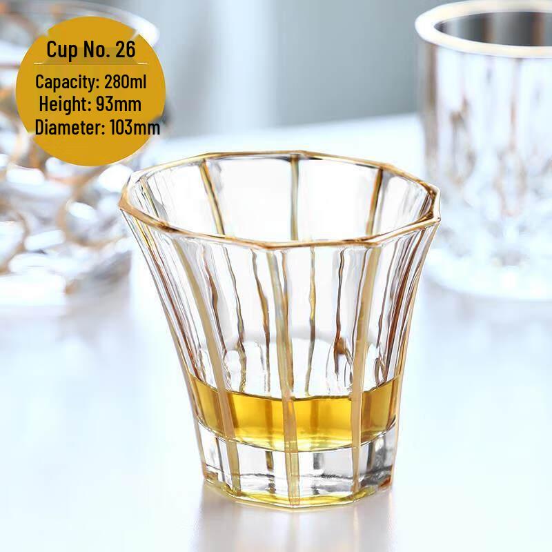 HA Gold-Painted Crystal Liquor Glass