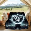 1PC Raiders Football Legacy Printed Soft Flannel Blanket Throw for Adult Bedroom Living Room Sofa Camping Travel Fan gifts Christmas Gifts