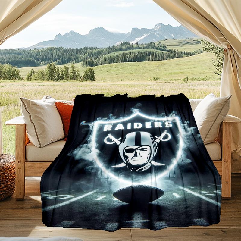 1PC Raiders Football Legacy Printed Soft Flannel Blanket Throw for Adult Bedroom Living Room Sofa Camping Travel Fan gifts Christmas Gifts