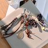 Acrylic Woven Ropes Car Keychain Maillard Beads Braided Rope Keyring  Jewelry Accessories