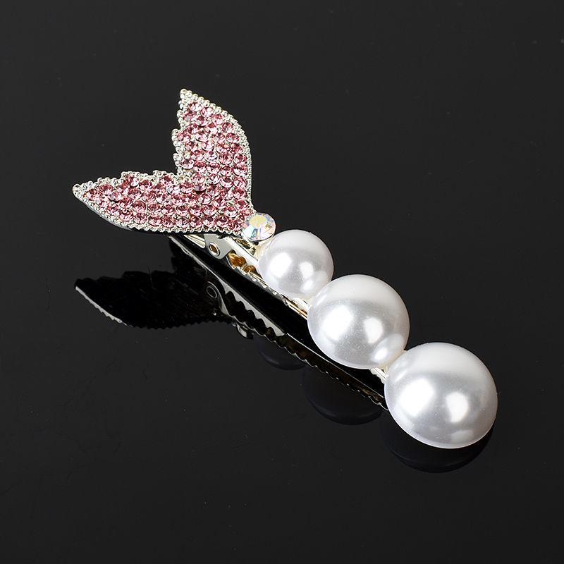 Fashionable Pearl Fishtail Hair Clip for Girls