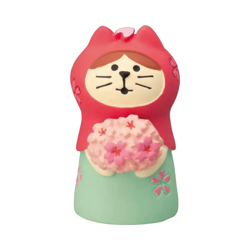 Zakka Creative Cherry Blossom Cat Miniature Resin Ornament