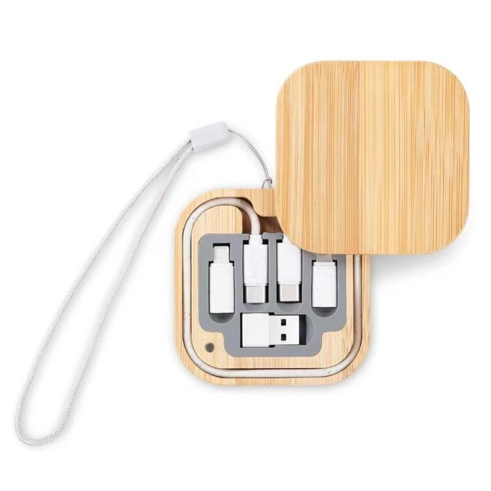 Travel Case Fast Charging Cable Round Design USB Adapter Kit Type-C Cable  Multi Device Charging Square