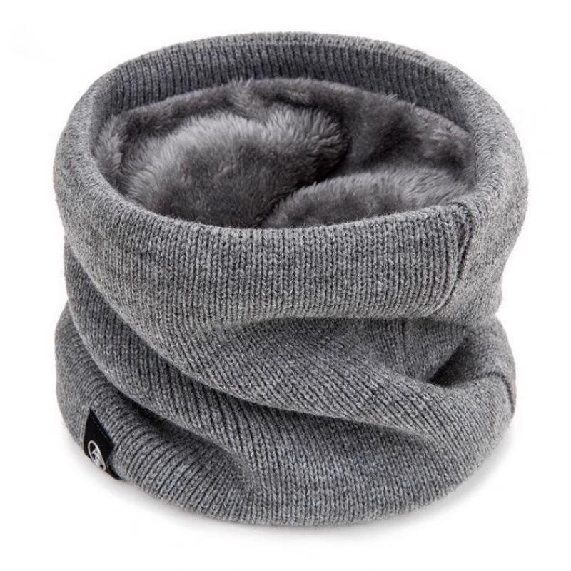 Unisex Fleece-Lined Knit Neck Warmer: Versatile Winter Snood & Cycling Face Mask