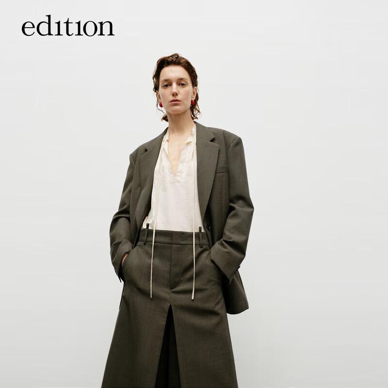 Edition Women's A-line Wool Blend Wide-Leg Skort Shorts