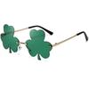 St. Óculos de Sol Trevo de São Patrício Óculos Verdes de Trevo de Quatro Folhas Acessórios Irlandeses para Festa de São Patrício