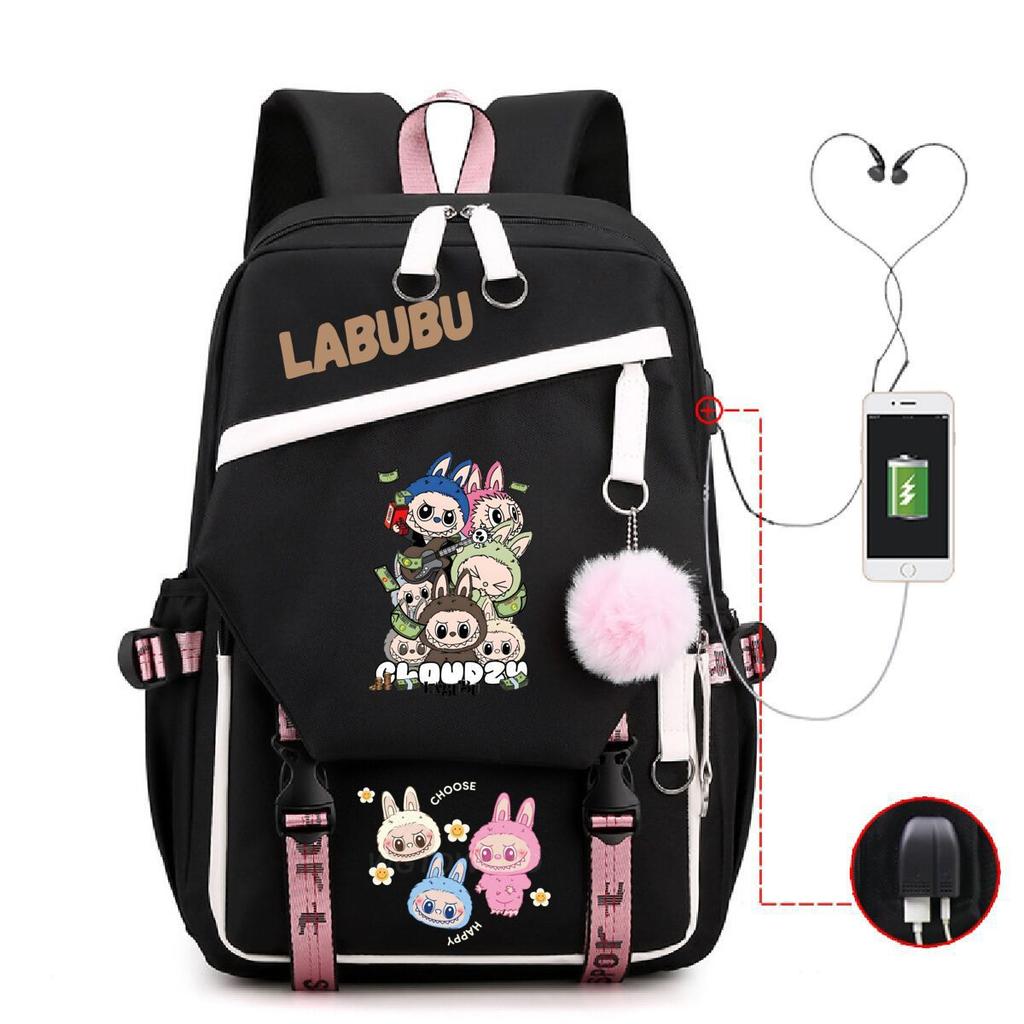 Cute Children's Schoolbag Contrasting Color Neutral Casual Backpack Cartoon Printing Primary and Secondary School Students