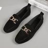 Fashion Spring Fashion Flat Shoes Women Quality Metal Slip On Loafer Shoes Ladies Flats Mocassins Big Size 35-41 Sapato Feminino 2025