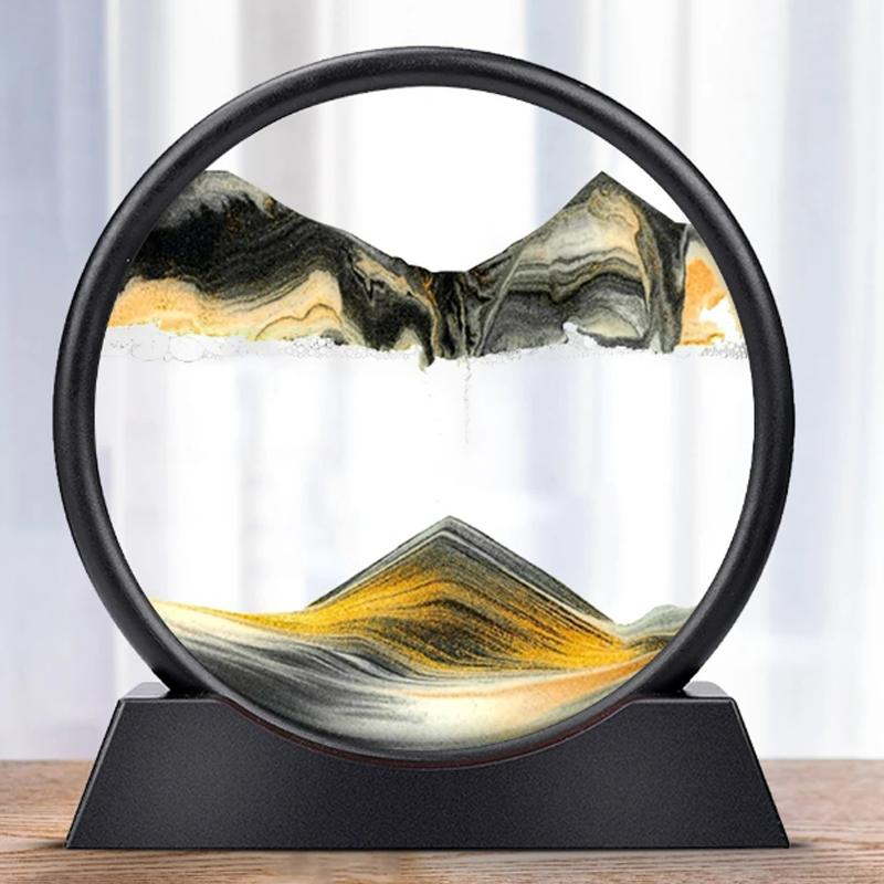 7 inch nisip mișcător Nisip Vedere Deep Sea Art Picture Clepsidra Afișare dinamică 3D Mișcare Nisip Pictură Home Office Decoration Cadouri