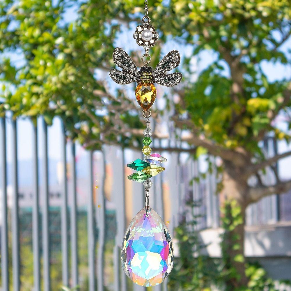 Crystal Sun Catcher Rotating Wind Spinner Home Decor Light Collection Pendant  Landscape