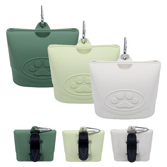 

Silicone Dog Treat Pouch Small Pet Training Snack Bag with Magnetic Closure And Waist Clip for Training Walking темно-зелений колір
