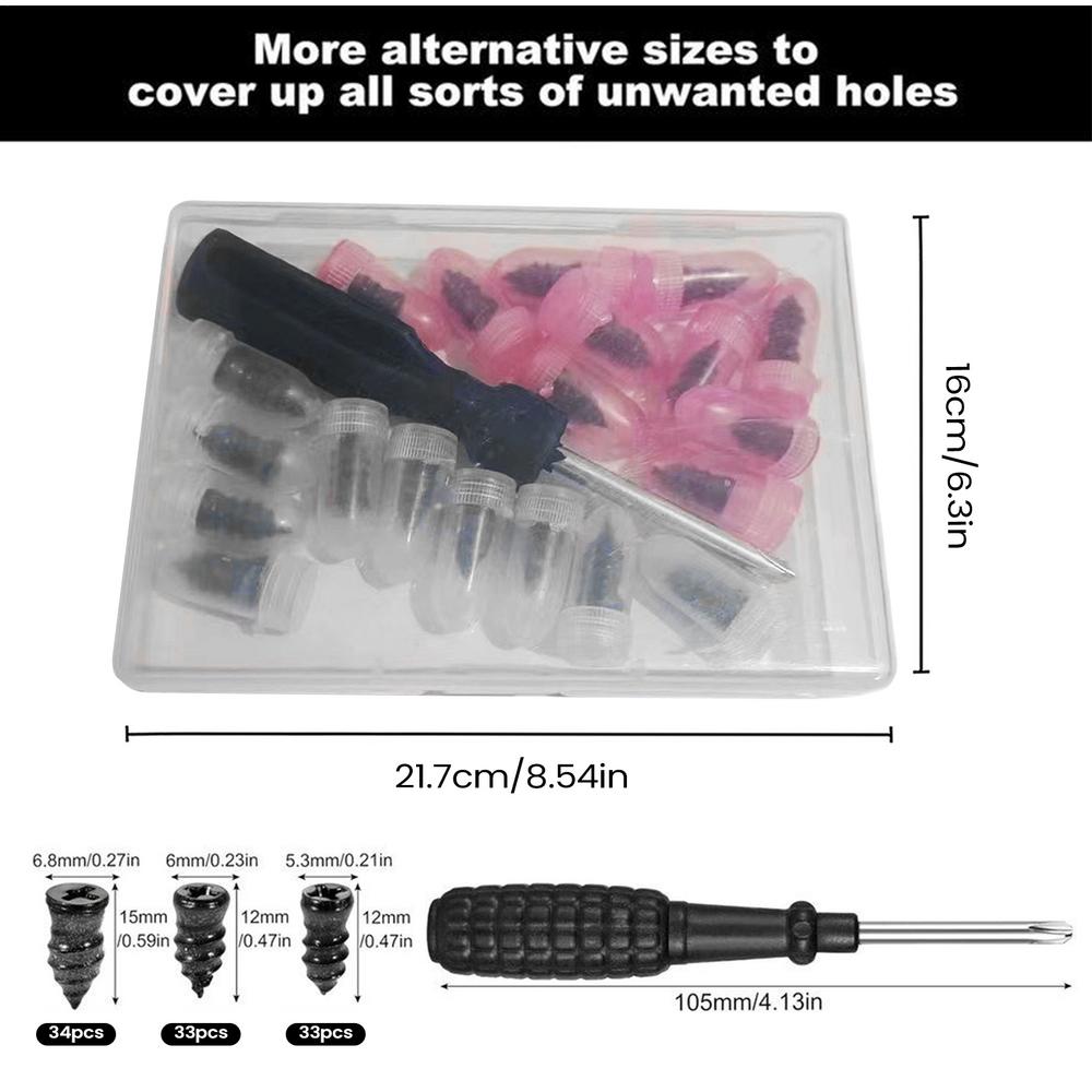 

100PCS/set Vacuum Tyre Repair Nail Tire Puncture Screws Motorcycle Fitting Set Tubeless Wheel Repairs Punctures Kit Patches tool