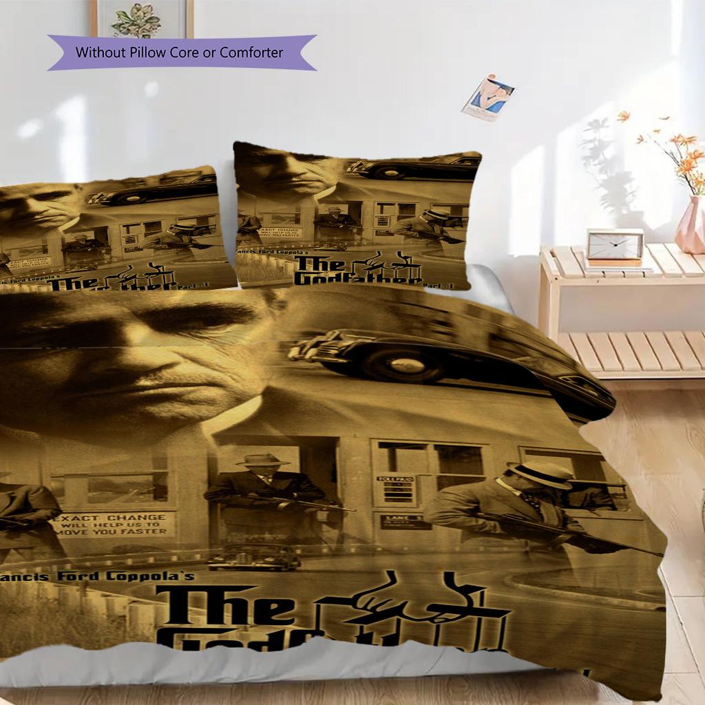 The Godfather Movie Poster Bedding Threepiece Set 1 Duvet Cover 2 Pillowcase Without Core Christmas Birthday Gift Soft And Comfortable