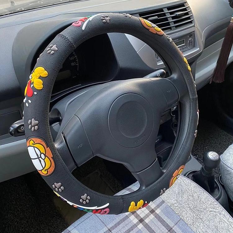 38cm Hello Kitty Car Steering Wheel Cover Universal Decor Handle Cover Cute Anti Slip Sweat Absorbing Cartoon Handlebar Cover
