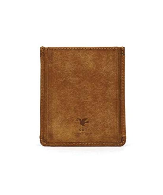 Sotto Pueblo Leather Card & Money Holder, Genuine Leather, Dark Brown, so-z-0253