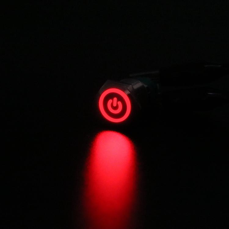 12/16/19/22mm Waterproof Metal Push Button Switch LED Light Momentary Latching Car Engine Power Switch 5V 12V 24V 220V Red Blue