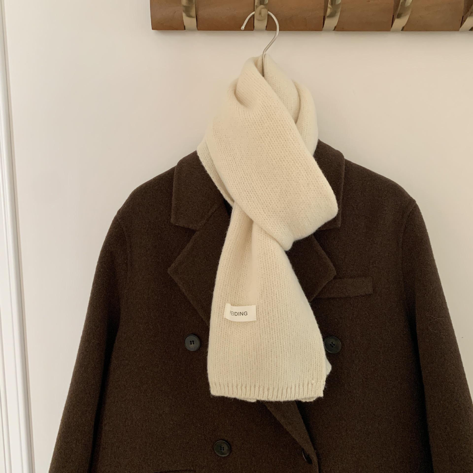 

Women s Winter Solid Color Knitted Wool Scarf - Soft, Warm, Fashionable, Versatile, and Thick