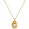 Unregelmäßige, eiförmige Perlenkette aus echtem Gold, gefertigt aus einem Schmelztiegel, mit passendem Schmuck.