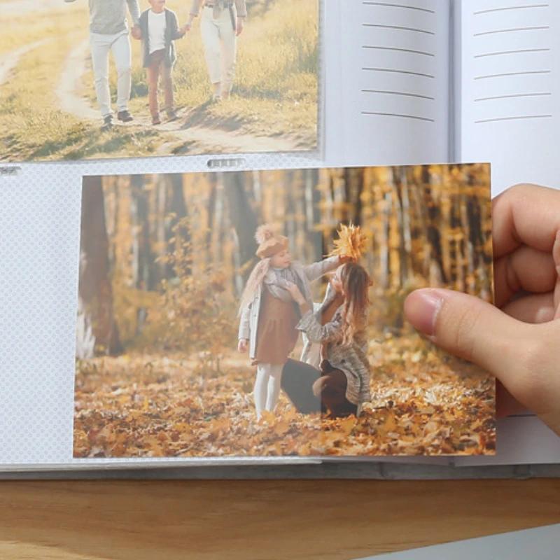 Writable 6 Inch Photo Album Baby Growth Record 200pcs Large Capacity Paper Core Bag Souvenir Collection Home Decor Memory Book