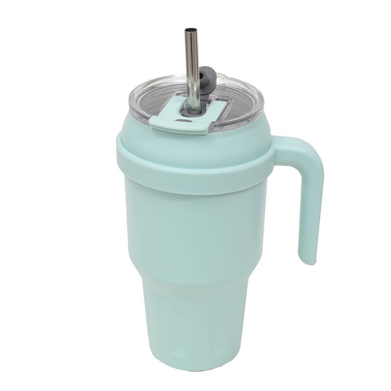 Vacuum 50Oz Big Mac Car Cup Men'S New Thermos Cup Double Layer With Straw With Handle Bingba Cup