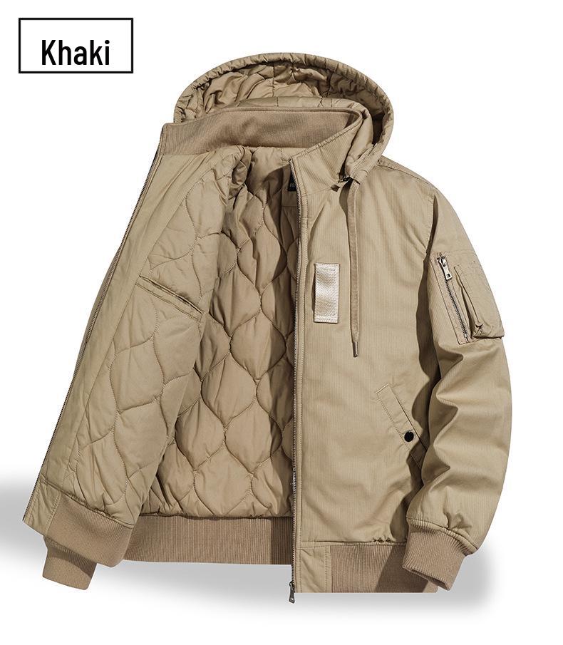 JEEP SPIRIT Quilted Cotton Workwear Jacket - Casual, Thick, Versatile for Autumn/Winter