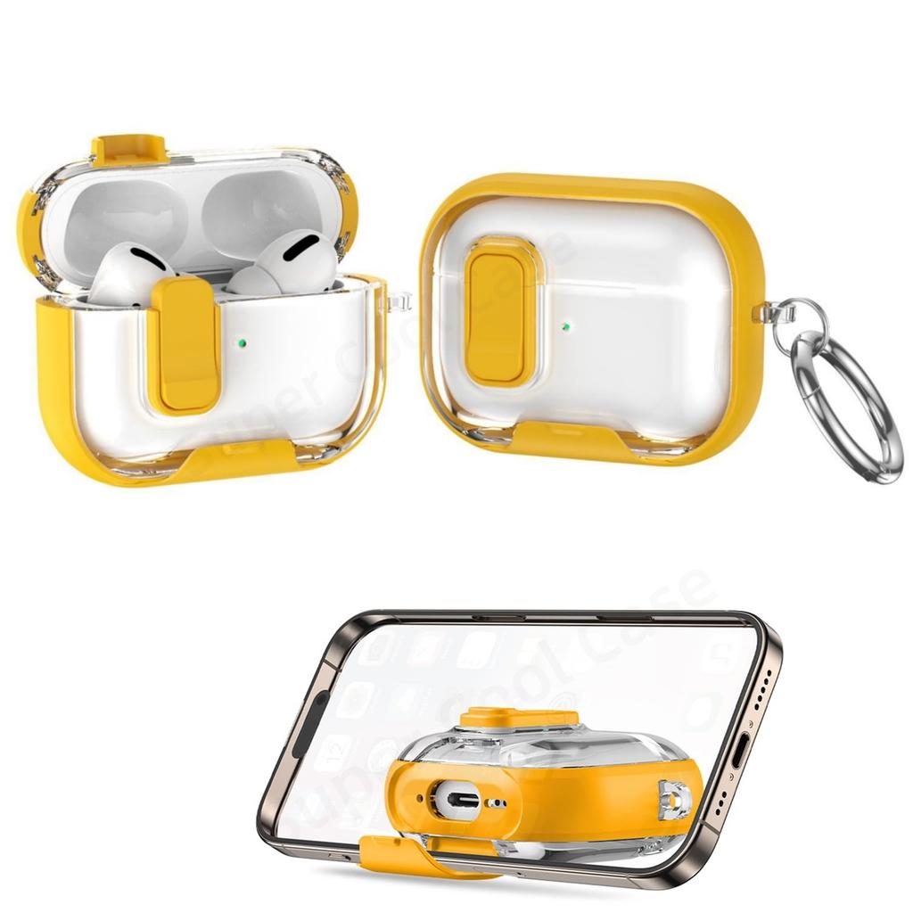 For AirPods Pro 3 Earphone Cases Safety Lock & Phone Stand Design for AirPods Pro 3 Full Drop Protective Cover for AirPods Pro 3