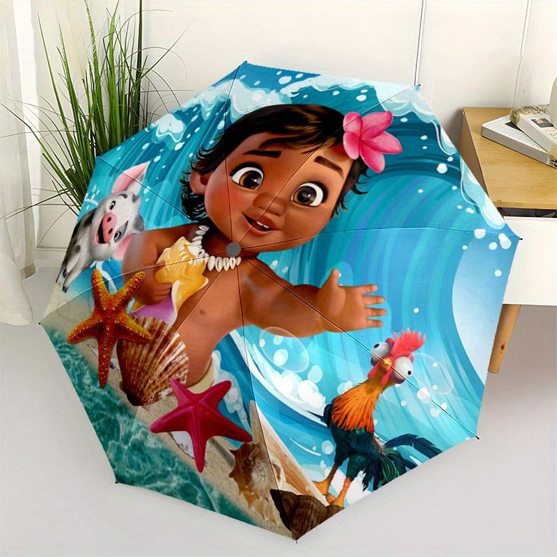 

1pc Moana Automatic Opening and Closing Umbrella, Lightweight 3-Fold, With Cute Cartoon Characters, Suitable for Home, Outdoor and Daily Use