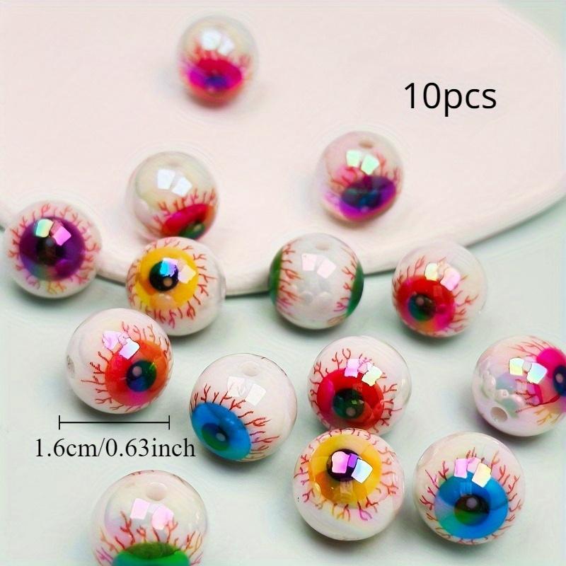 

10/20 шт. Разноцветные синтетические бусины-глазки - Аксессуары для вечеринок и Хэллоуина, DIY для изготовления ювелирных изделий и декоративные подвески, Подходят для серег, ожерелий