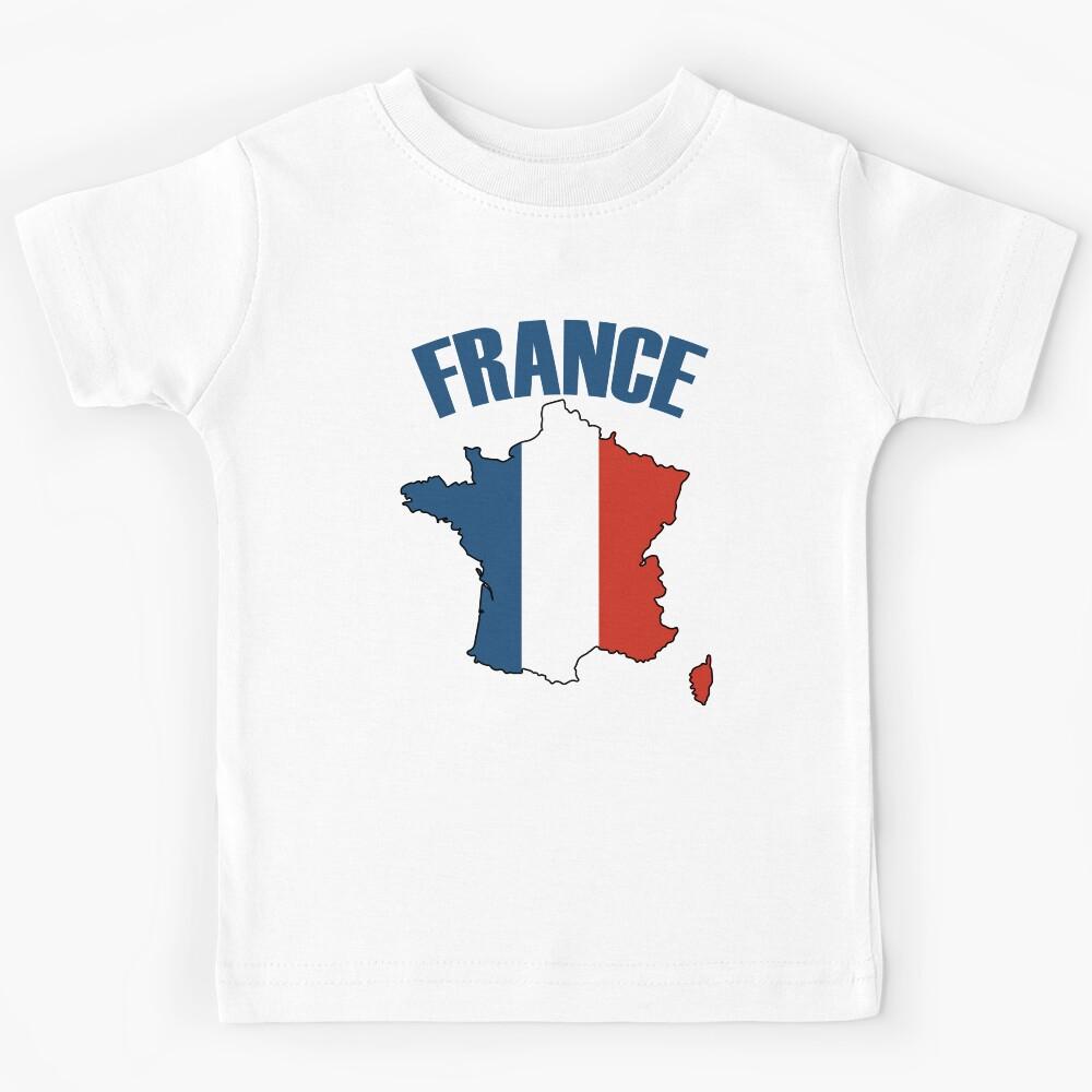 France Map - French Flag  Kids T-Shirt 110