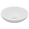 VidaXL Lavabo Ovale de Luxe Vasque à Poser de Toilette Lave-mains de Salle de Bain Salle Cosmétique Maison Intérieur Blanc 146921