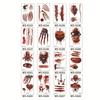 New Halloween Tattoo Stickers Simulated Bloody Scar Stickers Realistic Horror Disposable Temporary Waterproof Stickers