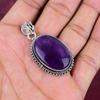 Pingente de ametista, joias com pedras preciosas, pingente de prata esterlina sólida 925, presente para mulheres, pingente feito à mão