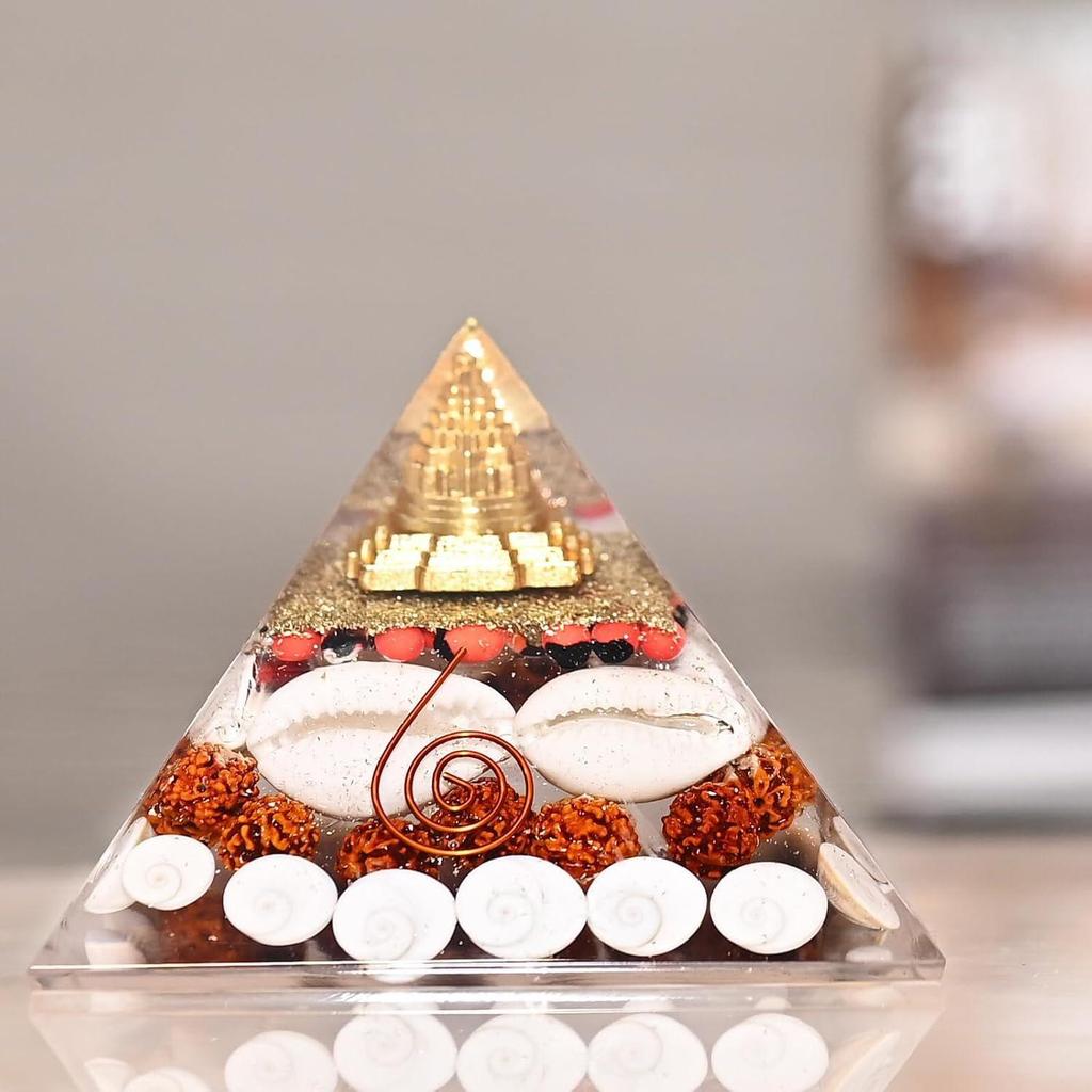 Laxmi mit Shree Yantra & Gomti Chakra 90mm – Kraftvolles Vastu-Symbol für Reichtum und positive Energie – Ideales spirituelles Geschenk für finanzielle