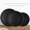 Round Shape Wood Serving Tray Non-Slip Solid Wood Food Serving Tray Black Decorative Serving Plate Kitchen Serving
