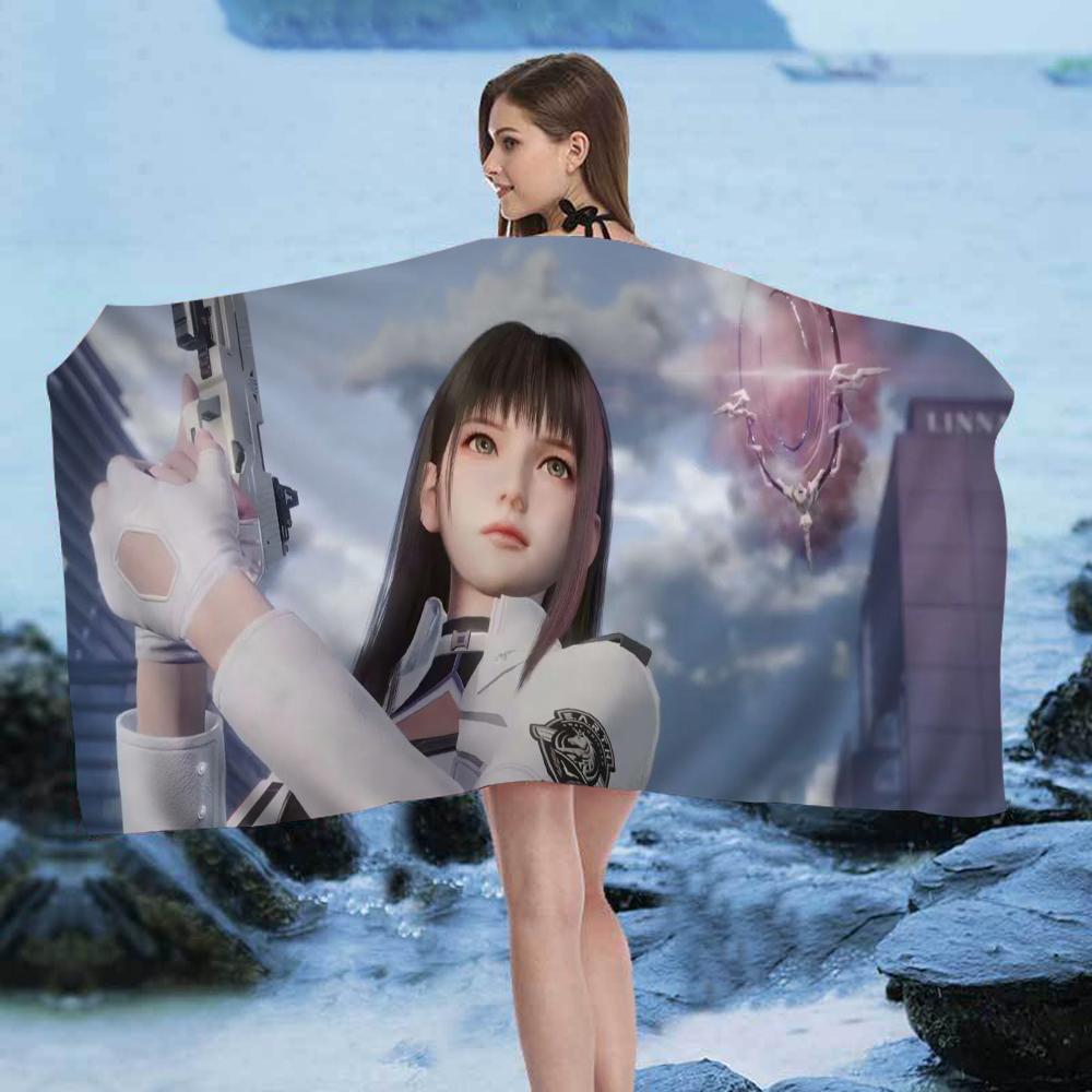 L-Love and D-Deepspace Anime Beach Swimming Towel Soft Absorbent Washcloth Children's Gifts for Kids Travel Camping Gym